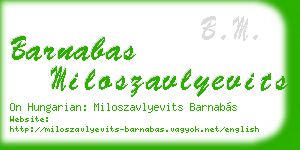 barnabas miloszavlyevits business card