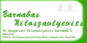 barnabas miloszavlyevits business card